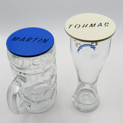 Beer cover with personalization - measure, wheat beer glass and glasses - Kokox design