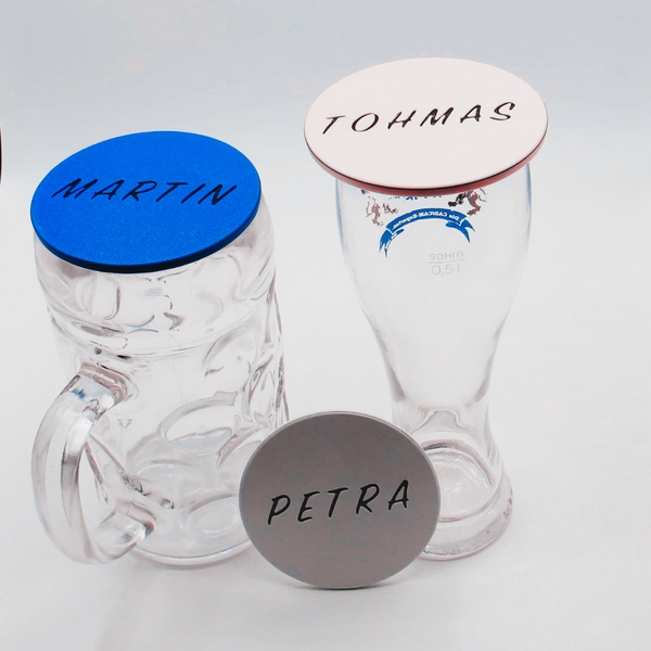 Beer cover with personalization - measure, wheat beer glass and glasses - Kokox design