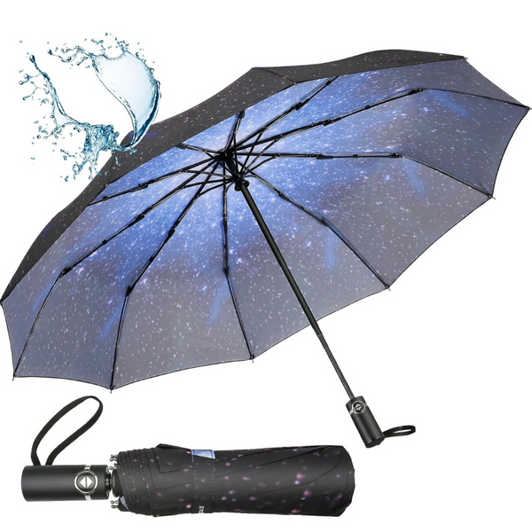 Camper umbrella holder with a large starry skydom