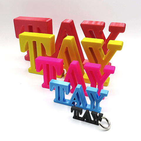 "TAY" 3D Schlüsselanhänger-Aufsteller-Wandtattoo für Deine Künstlerin Tay - Ali - Swi