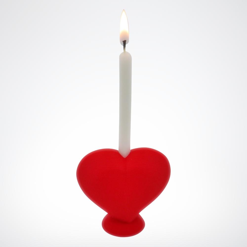 Heart with glass candle